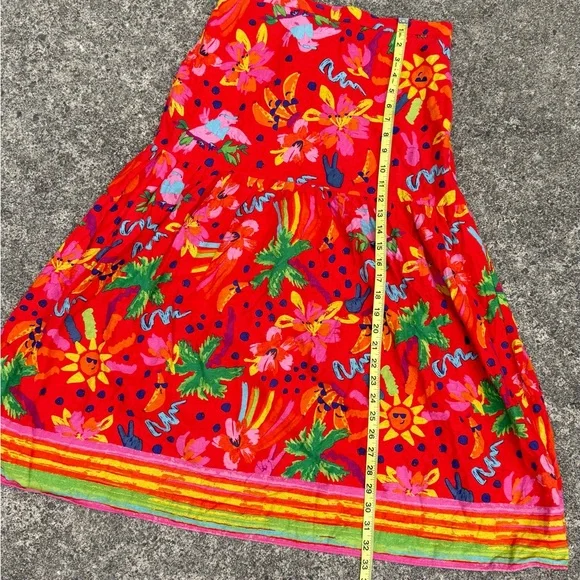 Maison d’Amelie Vibrant Abstract Print Maxi Skirt Size M